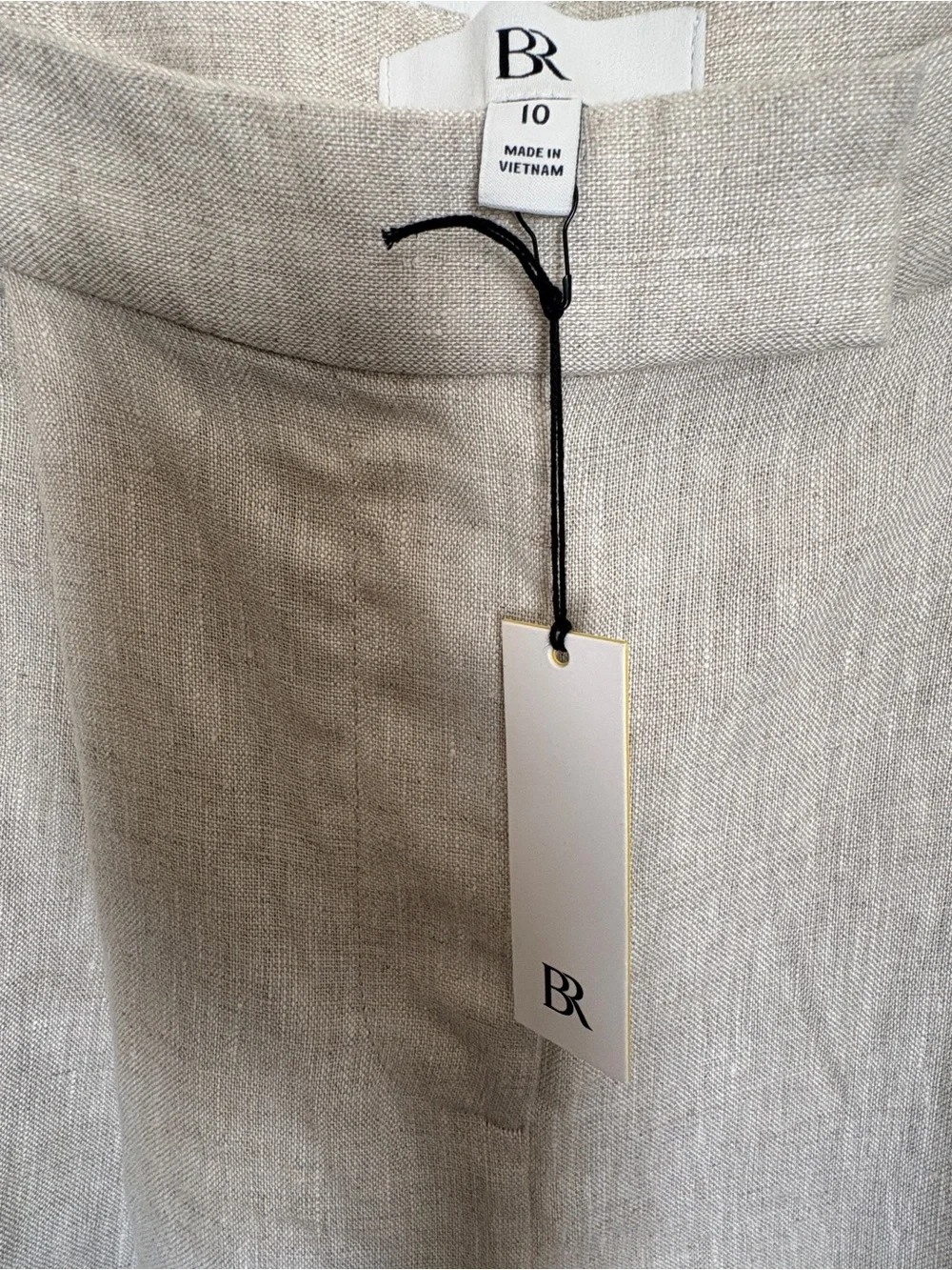 NWT Banana Republic 100% Linen Relaxed Straight Pants Natural Size 10